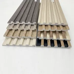 Home decor wall cladding decoration board fluted ps foam plastic soft stone wall panel 30cm wood color other boards