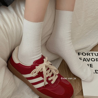 Chaussettes basses invisibles mi-mollet légères à bord roulé sans couture, couleur unie blanche, pour femmes et étudiantes