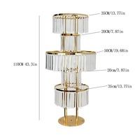 Support à fleurs de luxe en métal doré et cristal, 4/5 niveaux, pour mariage, modèle JSHJ de la marque JHMJ, idéal pour les décorations de centre de table.