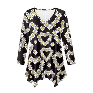 Top personalizzati <span class=keywords><strong>taglie</strong></span> <span class=keywords><strong>forti</strong></span> per donna a maniche 3/4 con Top <span class=keywords><strong>tunica</strong></span> larghi abiti da donna con scollo a V irregolare Top e gonna - Product Image 2