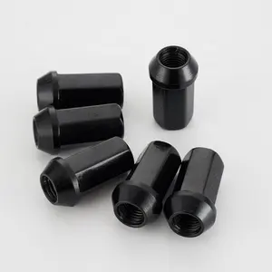 sell like hot cakes SUV 14x1.5 steel black wheel nuts 12*1.5 19mm hex conical wheel lug nuts / chrome mag hex lug