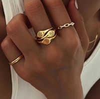 Milskye couple ensemble bijoux de mariage en argent sterling 925 plaqué or 18 carats bague d'humeur perci lettrable