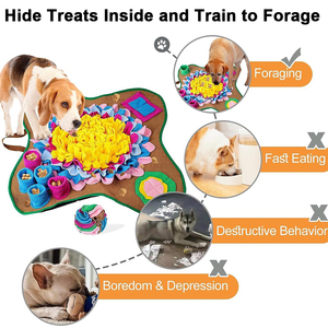 Tapis à renifler pour chien, tapis d'alimentation pour animaux de compagnie, jouet interactif de puzzle pour manger lentement, formation à la recherche de nourriture, tapis olfactifs pour animaux de compagnie - Product Image 4