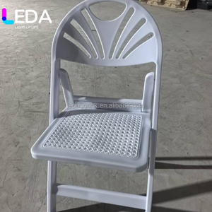 LEDA Factory Price Outdoor Furniture White Plastic Folding <b>Chair</b> With Soft Seat <b>Pad</b> New Model Portable Party <b>Chairs</b> For Gatherin - Product Image 1