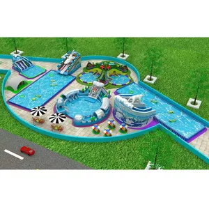 Aufblasbarer Wasserpark der riesigen Vergnügung aqua stadt an Land mit Intex-Pool