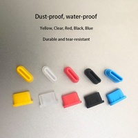 Protection anti-poussière en silicone pour port USB Type C pour téléphone (noir, transparent, rouge, bleu, jaune)