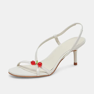 Nuevas Sandalias Elegantes de Tacón Bajo con Punta Cuadrada Blancas para Mujer - Product Image 1