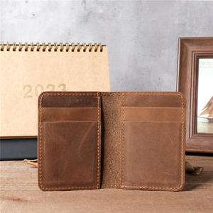 Ya475 <span class=keywords><strong>portafoglio</strong></span> di carte in pelle di vacchetta sottile fatto a mano minimale per gli uomini - Product Image 6