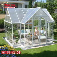 Véranda de jardin extérieure avec toit en verre isolant, structure autonome en aluminium, idéale pour patio ou terrasse arrière