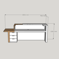 Table de réception de bureau en bois au design moderne et luxueux, comptoir de réception de salon de beauté en marbre