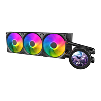 ESGAMING kipas air komputer, pendingin CPU AIO 360mm gaya baru dengan layar LCD IPS 2.1 inci