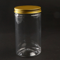 Pot en PET transparent de qualité supérieure BRC avec couvercle en aluminium pour l'emballage de cosmétiques, d'aliments, de bonbons et de sucre, sans BPA, matériau vierge, couvercles argentés