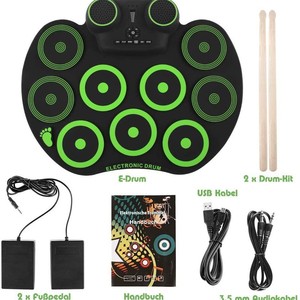 Electronic <b>Drum</b> Pad G767 Foldable Portable Desktop With Drumsticks And Pedals For Practice And Play - Product Image 3