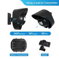 Satu Pemancar Warna Hitam Berfungsi dengan Satu Penerima Detektor Gerakan Bel Pintu Sensor Alarm PIR