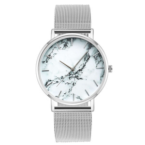 Montre à quartz à cadran marbré, style rétro décontracté, bracelet en cuir et acier inoxydable, édition limitée ETA, aiguille de monnaie, nouvelle collection mode 2025 - Product Image 3