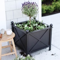 Jardinière rectangulaire en métal écologique et durable avec trou de drainage pour plantes d'intérieur et d'extérieur, idéale pour les fenêtres de café