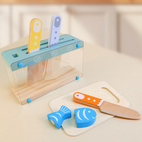 Set Dapur Mini Mainan untuk Anak-Anak, Peralatan Memasak Pura-Pura dengan Bahan Kayu dan PC, Set Mainan Prasekolah dalam Kemasan Kotak