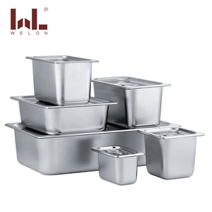 Welon-Sartenes de acero inoxidable 201 GN estilo americano, plato de frotamiento, sartén para comida, estándar/antiinterferencias, varios tamaños para hoteles - Product Image 1