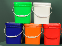 Vente en gros en usine seau en plastique de qualité alimentaire 2L 5L 10L 20L 25L 5 gallons usage intensif pour lavage de peinture à l'huile blanche pp baril avec poignée de couvercle