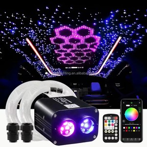 Kit de plafonnier LED RVBW à double port 20W avec fibres optiques pour effet <span class=keywords><strong>ciel</strong></span> <span class=keywords><strong>étoilé</strong></span> pour <span class=keywords><strong>voiture</strong></span> / home cinéma - Product Image 2