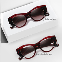 Gafas de Sol de Diseñador al por Mayor, de Marca de Lujo, Unisex, Retro, TR90, Acetato, Moda Y2K, Estilo Ojo de Gato, Polarizadas, con Logotipo Personalizado para Mujer