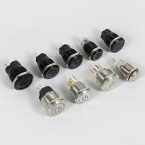 Interruptor de Botón Pulsador Momentáneo de Metal de 22 mm, IP65, con LED, 12 V, Cuerpo Roscado - Product Image 2