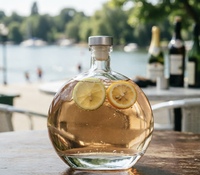Bouteille en verre élégante de 250 ml pour extraction à froid avec couvercles – Contenant transparent pour thé et boissons froides