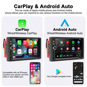 7 pouces <span class=keywords><strong>2</strong></span> Din universel voiture MP5 lecteur multimédia sans fil CarPlay Android Auto stéréo 7010C voiture MP5, 7 pouces autoradio - Product Image 2