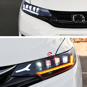 อุปกรณ์เสริมไฟหน้าสำหรับรถยนต์ฮอนด้า แจ๊ส ฟิต ปี 2014 2015 2016 2017 2018 2019 <span class=keywords><strong>2020</strong></span> ไฟหน้ารถยนต์แบบดัดแปลง LED DRL ไฟหน้า - Product Image 5