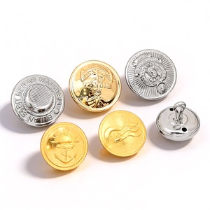 Metal Round Shank <b>Buttons</b> with Embossed Logo Gold and Silver Classic Style for Uniforms and Formal Wear - Product Image 5