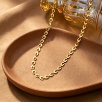 Ensemble Cadeau Chic Collier et Bracelet Polyvalent en Acier Inoxydable avec Chaîne Simple à Maillons Ovales Réglables Effet Clair de Lune Bijoux Minimalistes TGXL14563