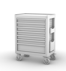 Carrello Modulare di Alta Qualità su Ruote per Uso Intensivo in Acciaio, Banco <span class=keywords><strong>da</strong></span> <span class=keywords><strong>Lavoro</strong></span> per Officina e Garage, Armadietto Portautensili a 7 Cassetti - Product Image 3