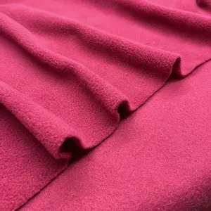 Tecido polar de lã anti-pilling escovado para vestuário, com sensação de mão macia e confortável 220GSM para uso no atacado