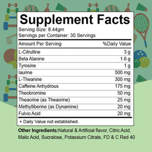 Supplément de poudre de pré-entraînement aromatisé au punch aux fruits 30 portions pour hommes femmes énergie Focus pompes d'endurance suppléments à base de plantes - Product Image 4