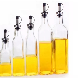 Botella de condimentos de 16 Oz, 500ml, cuadrada, de vidrio, vinagre, con vertedor, en la cocina - Product Image 5