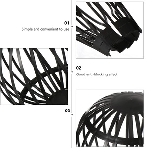 Couvercle de vidange de filtre de <span class=keywords><strong>feuille</strong></span> de tuyau de garde de gouttière noire, protecteurs de gouttière, passoire en maille 4 pièces - Product Image 5