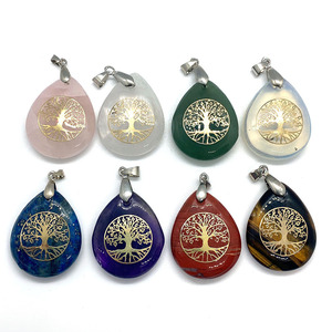 Set <span class=keywords><strong>di</strong></span> Cristalli Naturali Chakra, Pietre Grezze per <span class=keywords><strong>Meditazione</strong></span> e Guarigione, Ciondolo Albero della Vita per Yoga - Product Image 4