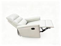 Fauteuil inclinable manuel en cuir au design moderne et personnalisé avec structure en bois, canapé inclinable durable et pliable