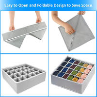 Organisateurs de tiroir de sous-vêtements gris 4 pièces, organisateur de placard de bureau et organisateur de tiroir de rangement pour sous-vêtements, soutien-gorge, chaussettes