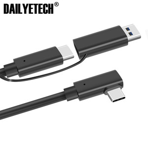 Dailyetech สายเคเบิ้ล2 in 1, 5M 2 in 1สำหรับ Oculus Quest 2 Link สาย USB 3.0 Link Type C การถ่ายโอนข้อมูลอย่างรวดเร็วอบไอน้ำ <span class=keywords><strong>VR</strong></span> - Product Image 1