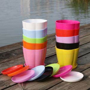 Colorful Round Matt Crash Resistant Melamine Plastic Flower <b>Pot</b> <b>Succulent</b> Grass <b>Pots</b> Planter Garden Accessaries - Product Image 1