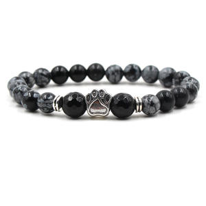 Bracelet <span class=keywords><strong>de</strong></span> Yoga en pierre naturelle, léopard, tête <span class=keywords><strong>de</strong></span> Lion, hibou, château, breloque avec patte, perles <span class=keywords><strong>de</strong></span> tressage réglables, 8MM, 1 pièce - Product Image 4