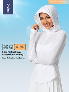 Veste d'été <span class=keywords><strong>anti</strong></span>-<span class=keywords><strong>UV</strong></span> pour <span class=keywords><strong>femme</strong></span>, coupe ajustée, à capuche, pour la protection solaire en extérieur - Product Image 6