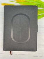Organiseur en cuir PU personnalisé, carnet de notes A5 en cuir, carnet de notes avec charge sans fil et batterie externe