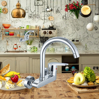 Robinet de cuisine moderne mural à levier, fabriqué en Chine, poli, avec eau froide et chaude