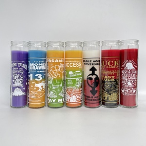 Bougies d'église en verre blanches naturelles en <span class=keywords><strong>cire</strong></span> <span class=keywords><strong>de</strong></span> <span class=keywords><strong>soja</strong></span>, en pots cylindriques, bougies orthodoxes, vente en gros, 7 jours, <span class=keywords><strong>pour</strong></span> activités religieuses - Product Image 1