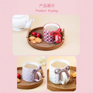 Tazza in Ceramica con Fiocco Squisito, Regalo per Ragazze, Tazza da Caffè di Tendenza con Design Accattivante - Product Image 3