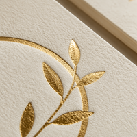 Suite de papeterie de mariage personnalisée en papier ivoire : Invitation, Menu, Carte de remerciement, avec dorure à chaud, pour papeterie de mariage classique, faible MOQ
