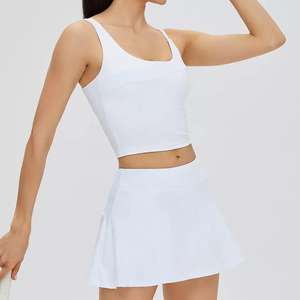 Yoga Shorts Sportswear BH und Rock Anzug Sport kleider Falten kleid Athletic Tennis Uniform für Mädchen - Product Image 4