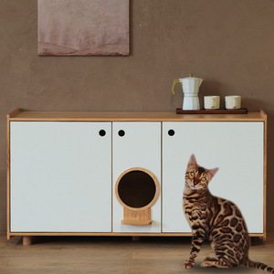 Muebles de Salón Personalizados al por Mayor, Gabinete de Almacenamiento para Arena de Gatos de MDF de Lujo Ligero, Extra Grande - Product Image 1